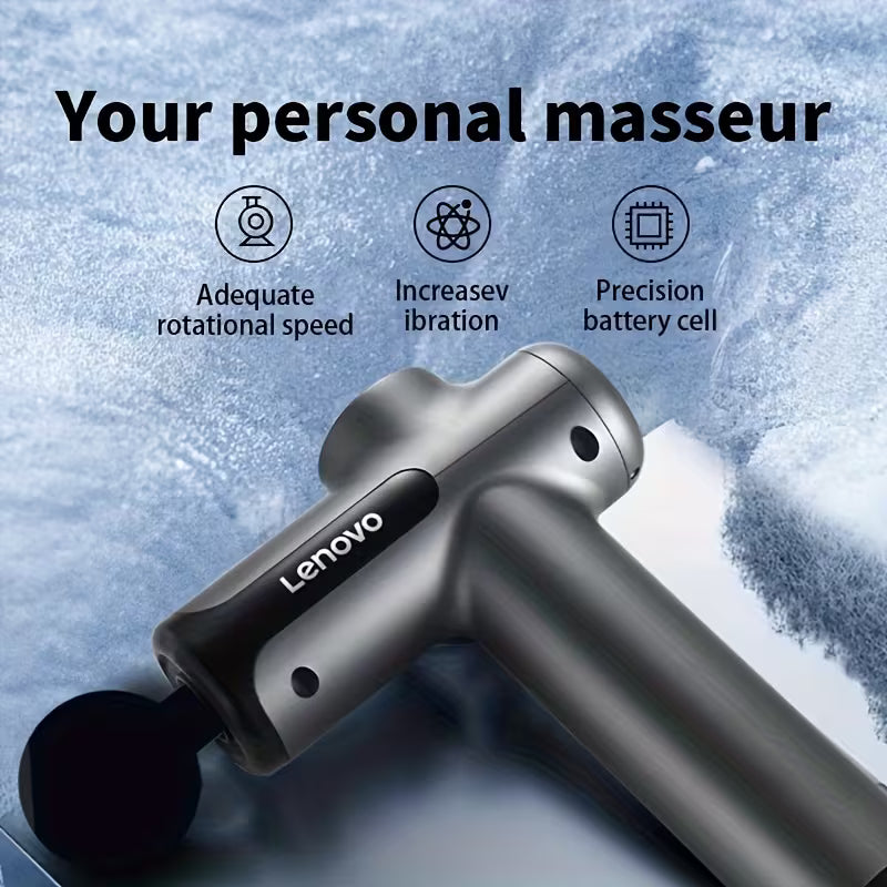 Lenovo Massagepistol Pro – Kraftfull & Tyst Muskelmassage, 6 Hastigheter, Upp till 8h Batteritid, Djupgående Återhämtning för Hela Kroppen