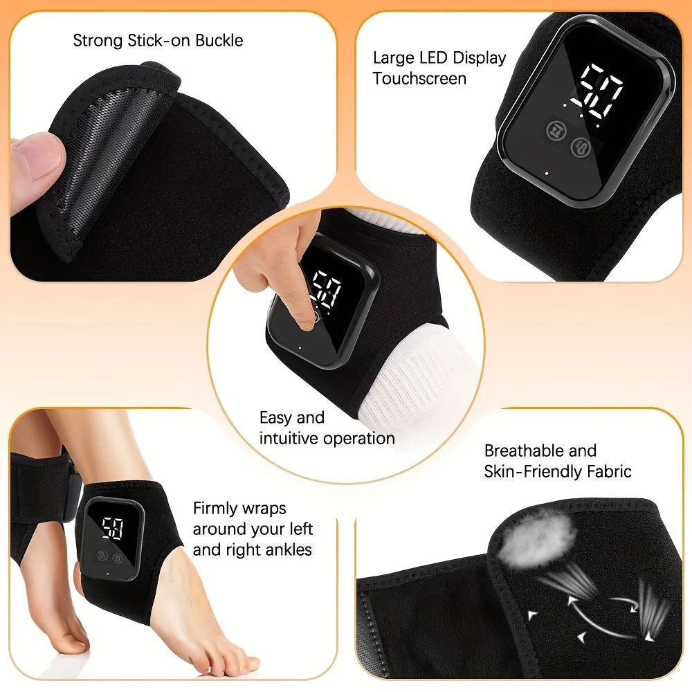 Trådlös Fot- & Ankelmassager med Värme – Justerbar Intensitet & Avslappnande Terapi