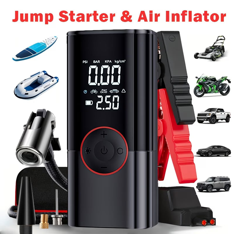 Kompakt Luftkompressor 150 PSI – Digital LCD, USB-laddning, LED-lampa & Automatisk Avstängning