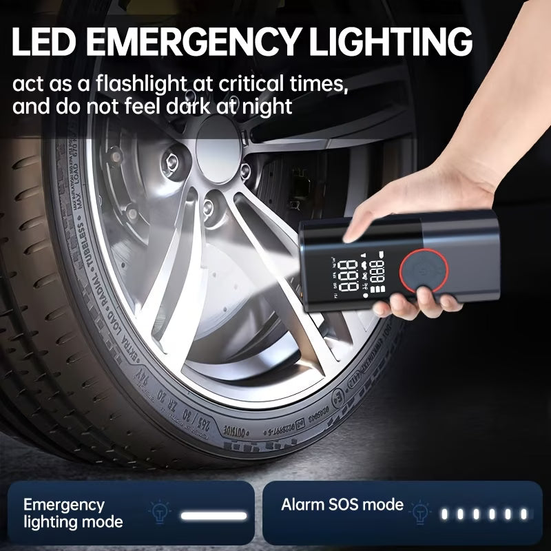 Kompakt Luftkompressor 150 PSI – Digital LCD, USB-laddning, LED-lampa & Automatisk Avstängning
