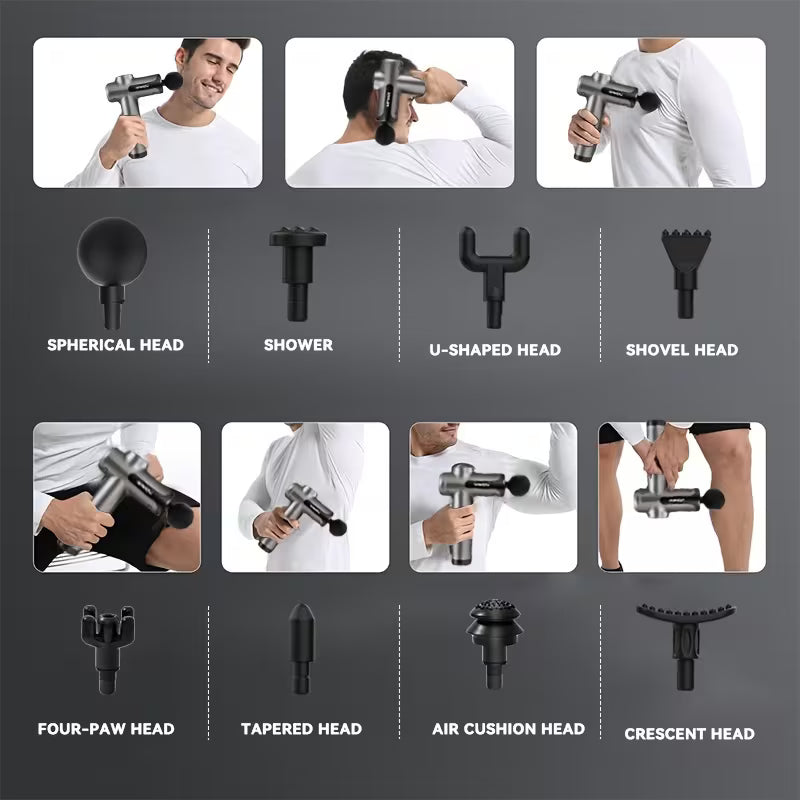 Lenovo Massagepistol Pro – Kraftfull & Tyst Muskelmassage, 6 Hastigheter, Upp till 8h Batteritid, Djupgående Återhämtning för Hela Kroppen